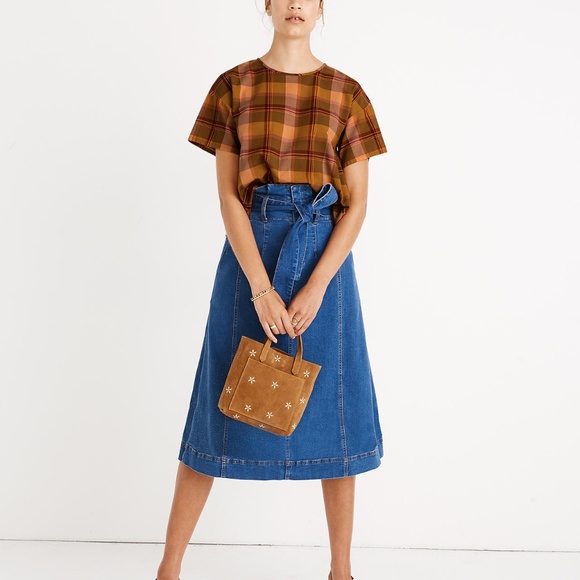 [NWT] Madewell Boxy Button-Back Top in Plaid - Picture 3 of 6